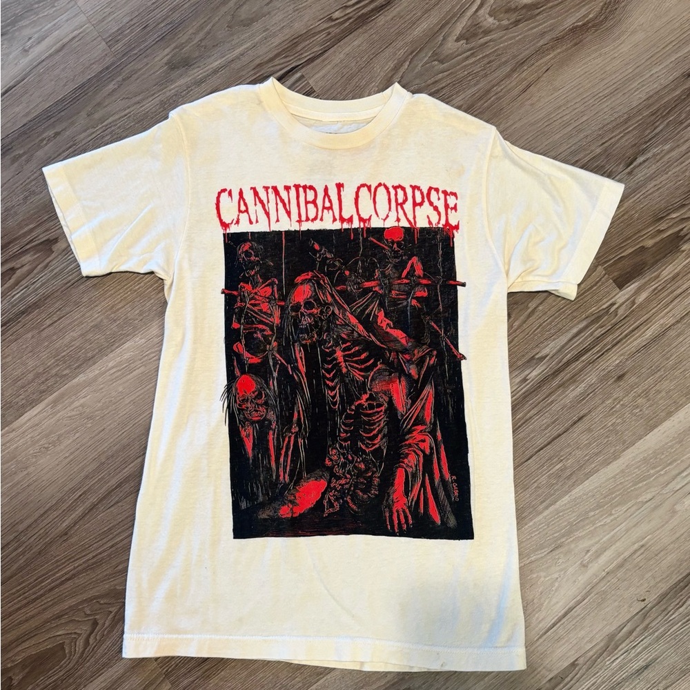 Cannibal Corpse Graphic T-Shirt - Cream and Red